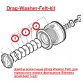 Прокладки-шайбы войлочные (Drag Washer Felt) для тормозного пакета фрикциона Shimano (комплект 3 шт)